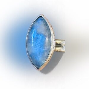 Stunning .925 custom made ETSY blue MOONSTONE stay wild moon child Ring